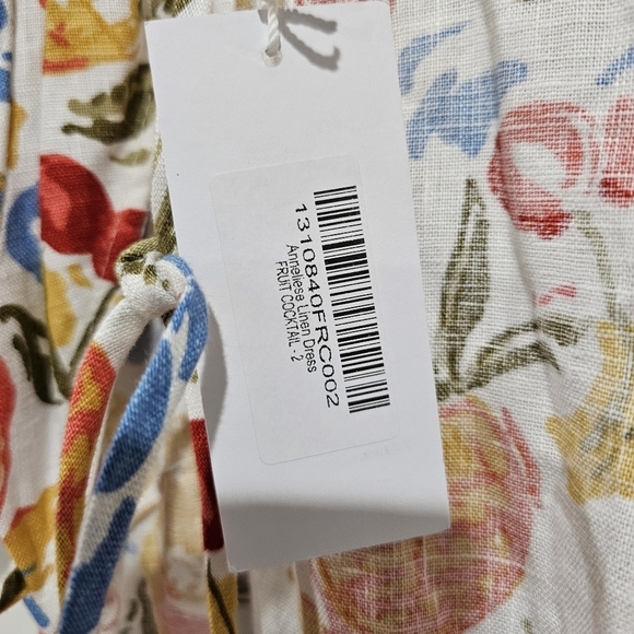 Reformation Anneliese Linen Fruit Cocktail Open-Back Dress - Picture 4 of 6